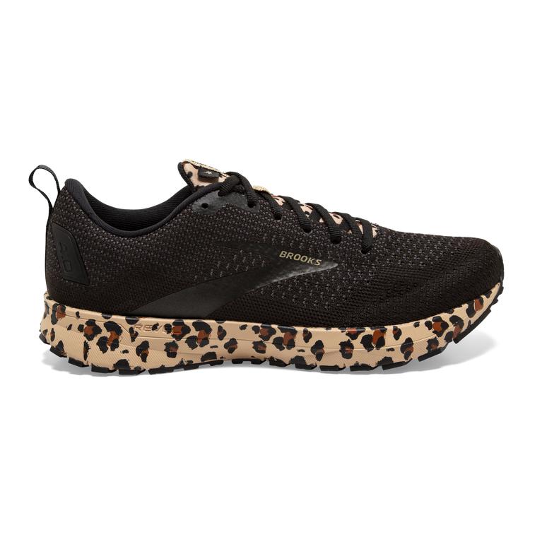 Brooks Revel 4 Women's Road Running Shoes - Black/Latte/Metallic/Leopard/Khaki (76513-MCRU)
